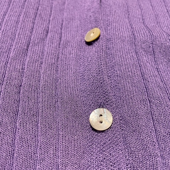 New York & Company V neck Ribbed Mint and Lavender Cardigan - Picture 4 of 12